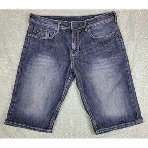 Buffalo David Bitton Parker-X Mens Denim Shorts Dark Wash Slim Fit Stretch 34